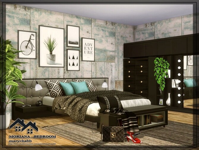 Sims 4 MORIANA Bedroom by marychabb at TSR