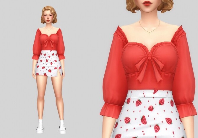 Sims 4 Frilly chemise at Casteru