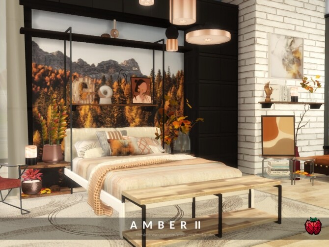 Sims 4 Amber bedroom by melapples at TSR