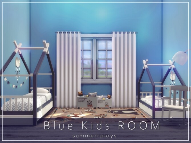 Sims 4 Blue Kids ROOM by Summerr Plays at TSR