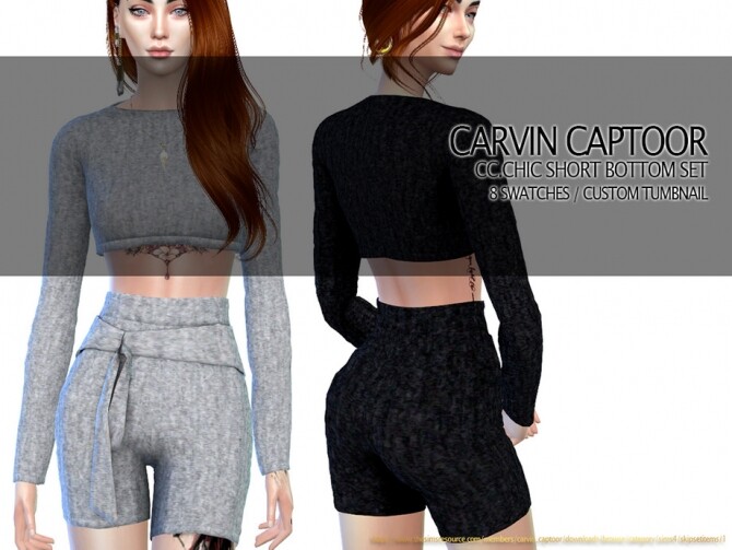 Sims 4 Chic Short Bottom Set by carvin captoor at TSR