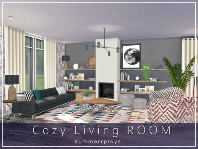 Sims 4 Cozy Living ROOM by Summerr Plays at TSR