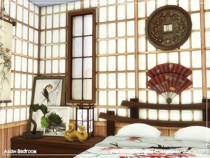 Sims 4 Asian Bedroom by sharon337 at TSR