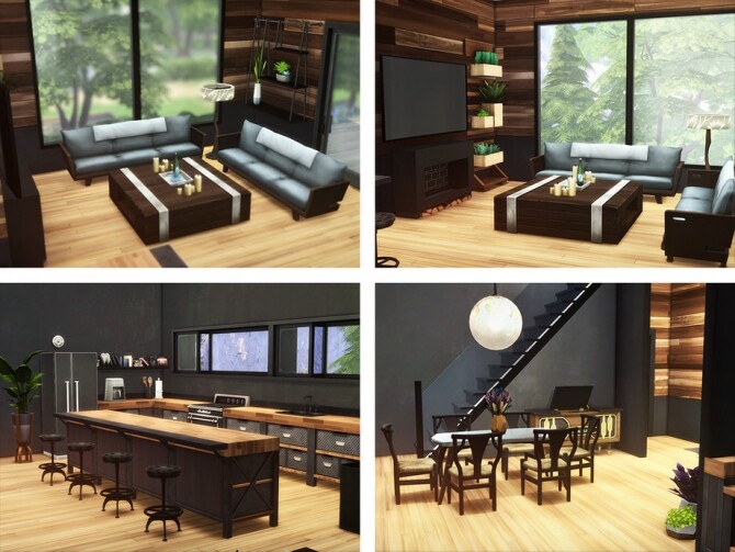 Sims 4 Modern Woods Cabin by xogerardine at TSR