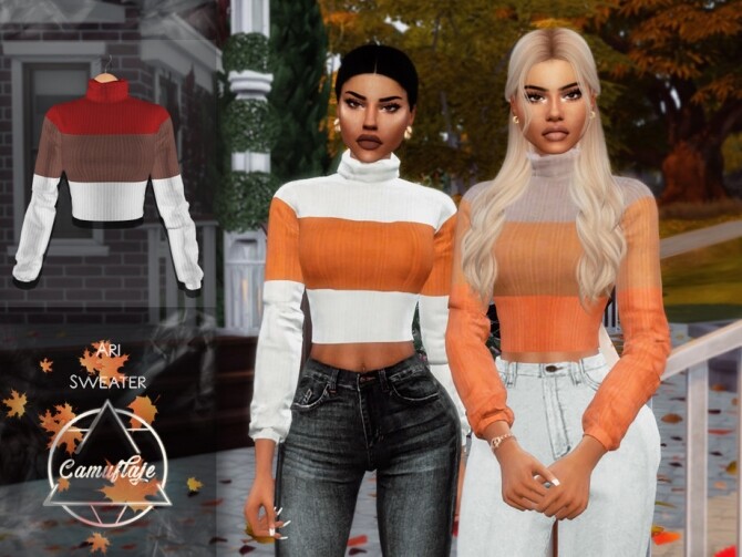 Sims 4 Ari Sweater by Camuflaje at TSR