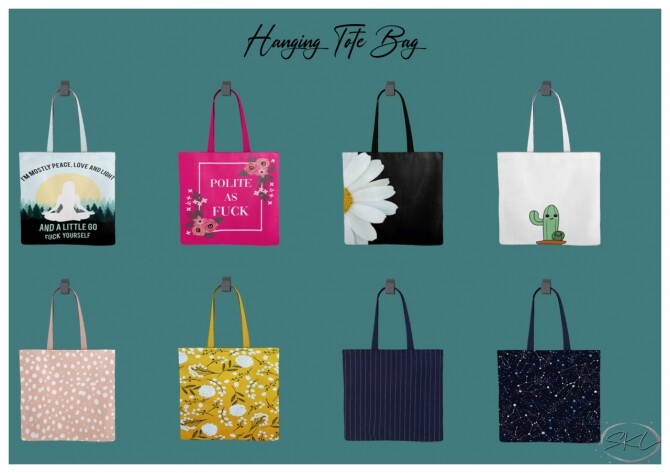 Sims 4 Her Frame Collection + Hanging Tote bag at Sunkissedlilacs
