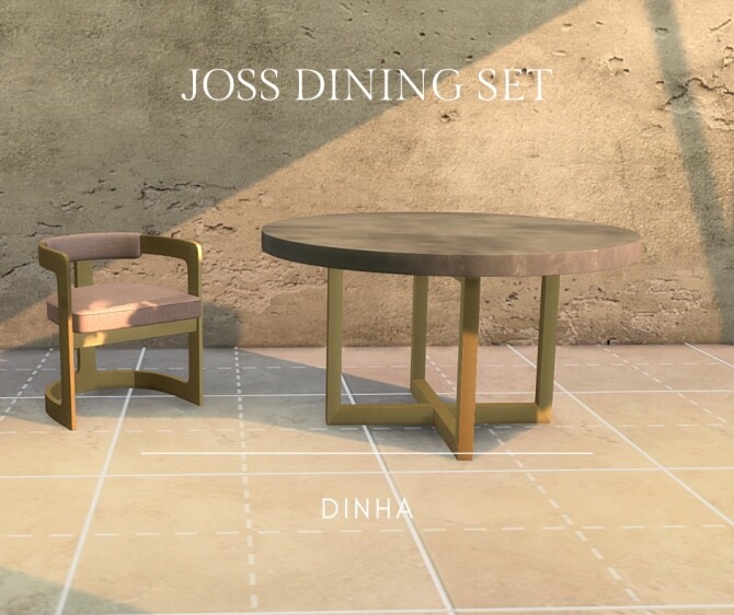 Sims 4 JOSS DINING SET at Dinha Gamer