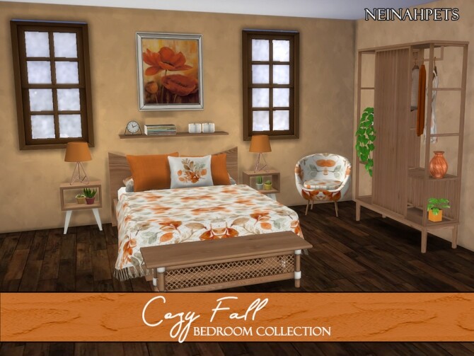 Sims 4 Cozy Fall Bedroom by neinahpets at TSR