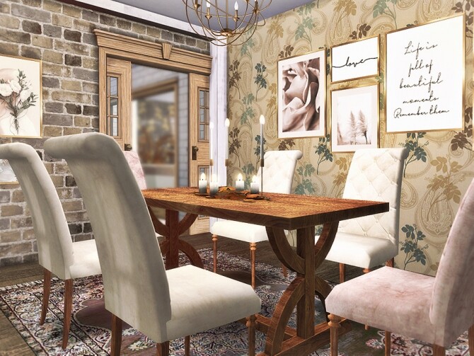Sims 4 Autumn Grace Dining Room by Rirann at TSR