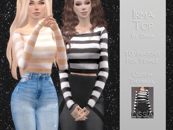 Sims 4 Irma Top by Dissia at TSR