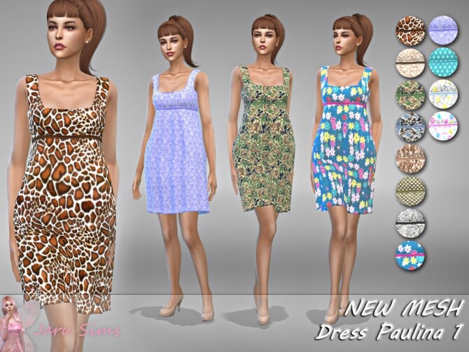 Sims 4 Dress Paulina 1 by Jaru Sims at TSR