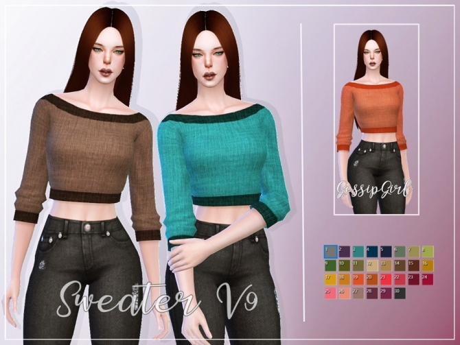 Sweater V9 by GossipGirl-S4 at TSR » Sims 4 Updates