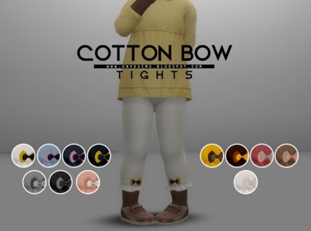 Cotton Bow Tights at Onyx Sims