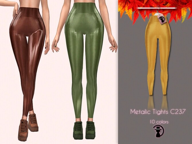 Sims 4 Metalic Tights C237 by turksimmer at TSR