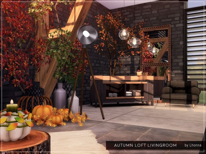 Sims 4 Autumn Loft Livingroom by Lhonna at TSR