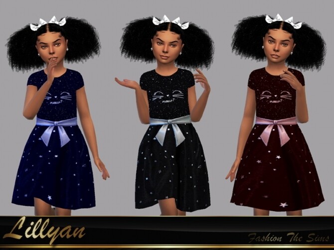 Sims 4 Dress Carollyni by LYLLYAN at TSR