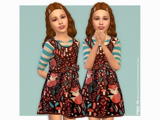 Sims 4 Hazel Dress by lillka at TSR