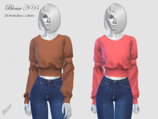 BLOUSE N 05 by pizazz at TSR » Sims 4 Updates