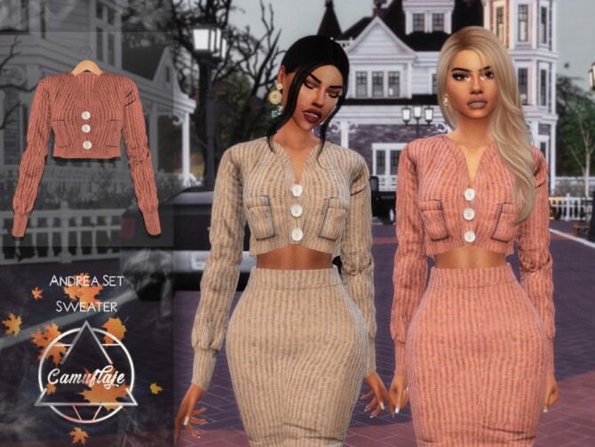 Sims 4 Andrea Set Sweater by Camuflaje at TSR