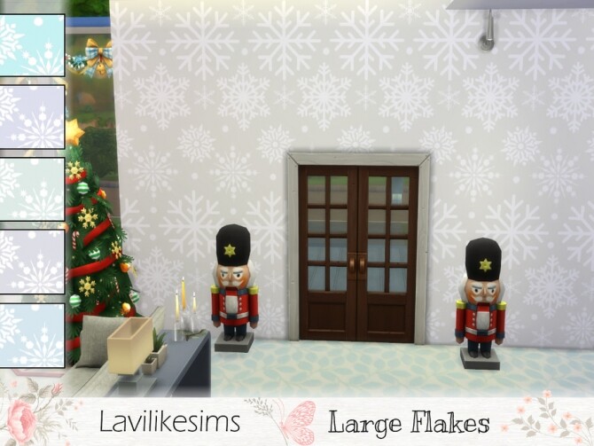Sims 4 Large Snowflakes Wallpaper by lavilikesims at TSR