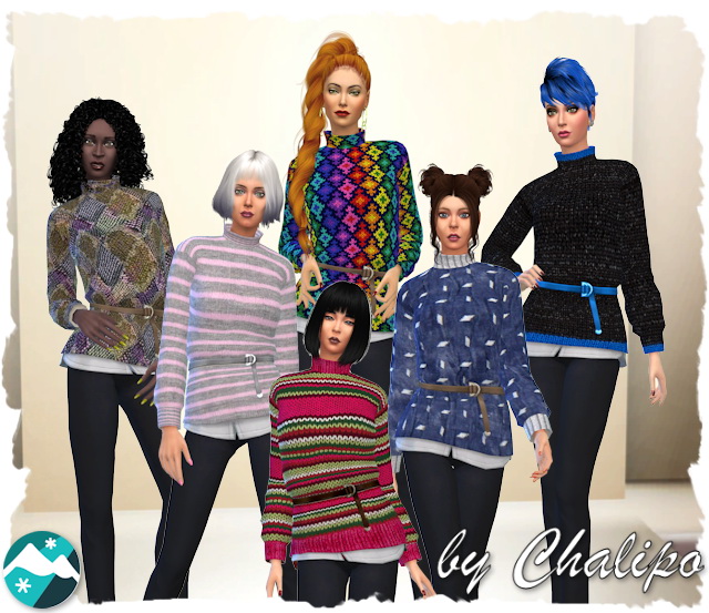 Sims 4 Snow sweater by Chalipo at All 4 Sims