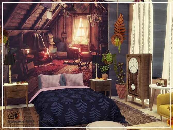 Sims 4 Autumn leaf bedroom by Danuta720 at TSR
