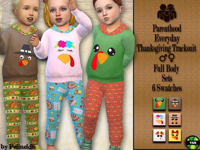 Sims 4 Toddler Thanksgiving Tracksuit by Pelineldis at TSR