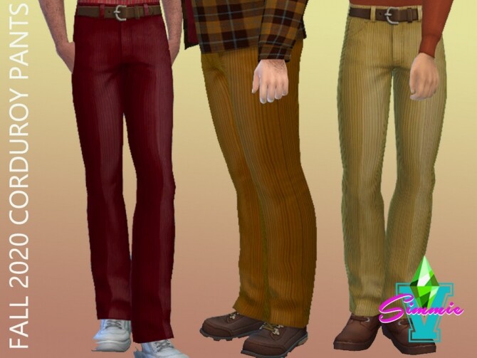 Sims 4 Fall 2020 Corduroys by SimmieV at TSR
