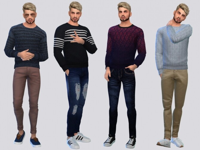 Sims 4 Autumn Block Sweaters by McLayneSims at TSR