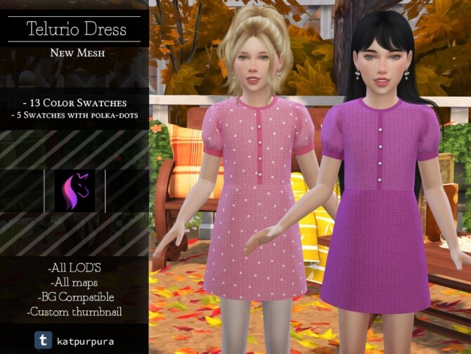 Sims 4 Telurio Dress by KaTPurpura at TSR