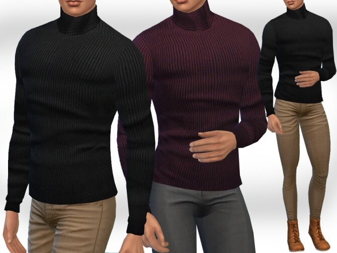 Sims 4 TurtleNeck Men Pullovers by Saliwa at TSR