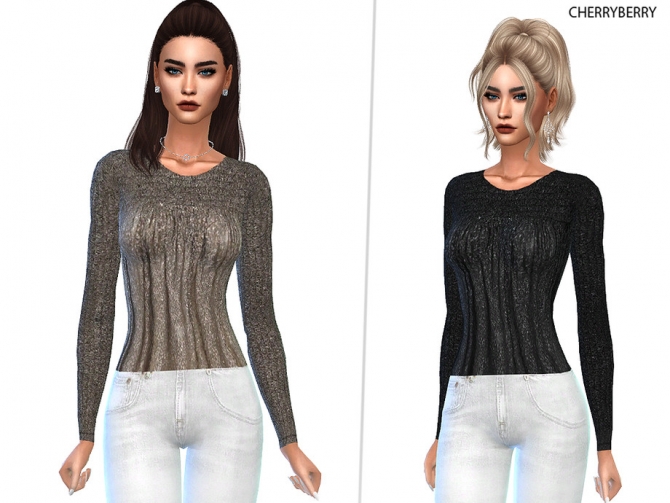 Glam Blouse by CherryBerrySim at TSR » Sims 4 Updates