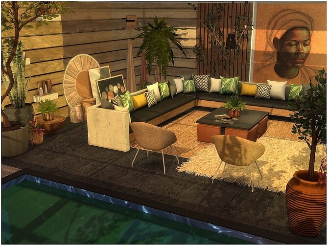 Sims 4 Tropical Livingroom by lotsbymanal at TSR