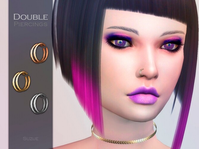 Sims 4 Double Piercings by Suzue at TSR