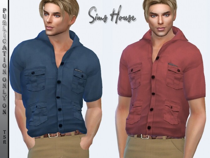 Sims 4 Safari shirt tucked by Sims House at TSR