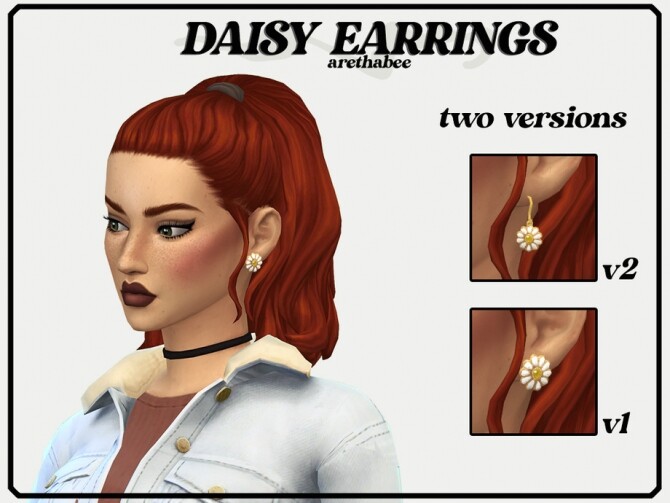 Sims 4 Daisy Earrings by arethabee at TSR