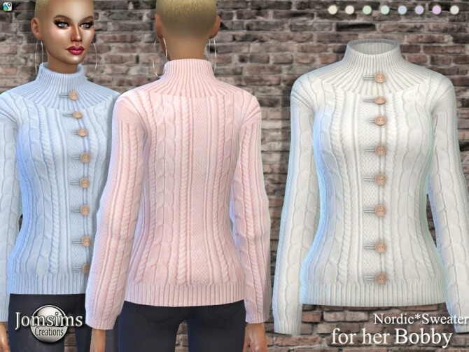 Sims 4 Bobby sweater for her by  jomsims at TSR
