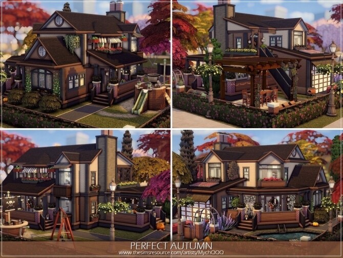 Sims 4 Perfect Autumn House by MychQQQ at TSR