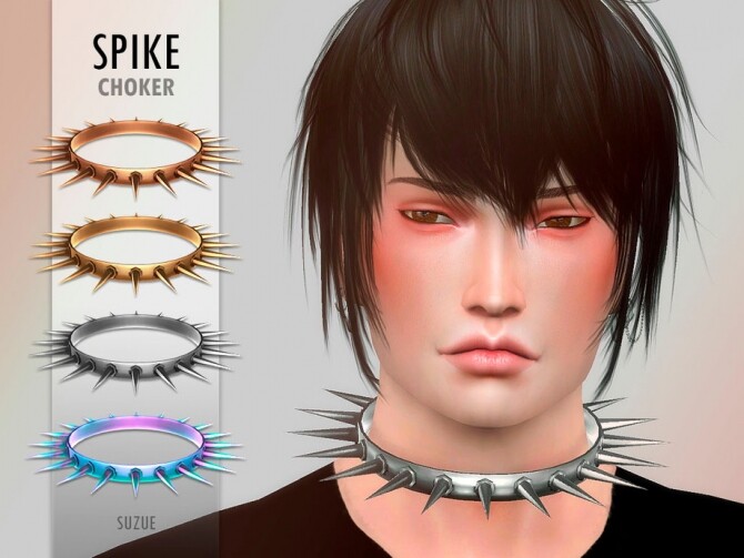 Sims 4 Spike Choker M by Suzue at TSR