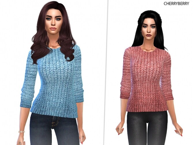 Sims 4 Trendy Pastel Sweater by CherryBerrySim at TSR