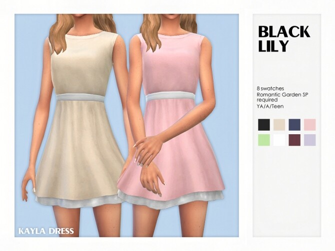 Sims 4 Kayla Dress by Black Lily at TSR