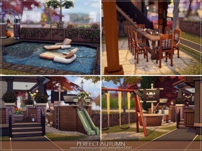 Sims 4 Perfect Autumn House by MychQQQ at TSR