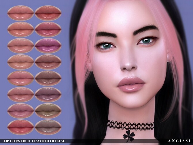Sims 4 Lip gloss Fruit Flavored Crystal by ANGISSI at TSR
