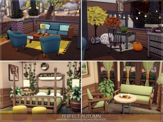 Sims 4 Perfect Autumn House by MychQQQ at TSR