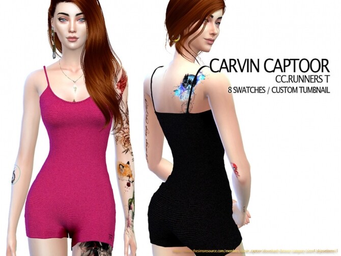 Sims 4 Runners T romper by carvin captoor at TSR
