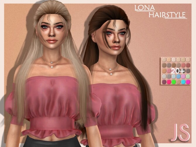 Sims 4 Lona Hairstyle by JavaSims at TSR