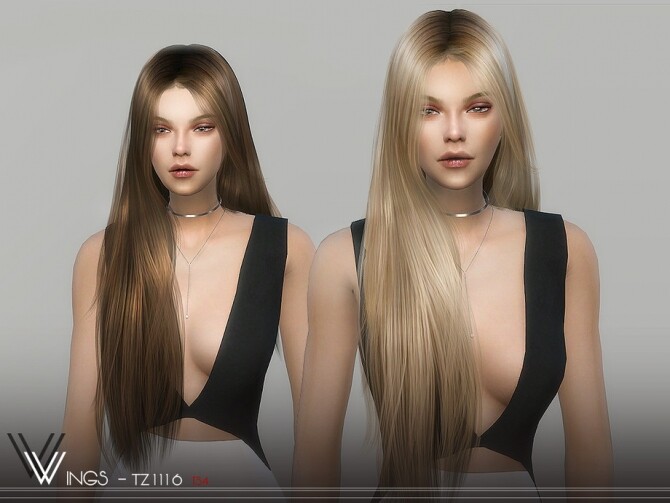 Sims 4 WINGS TZ1116 hair by wingssims at TSR