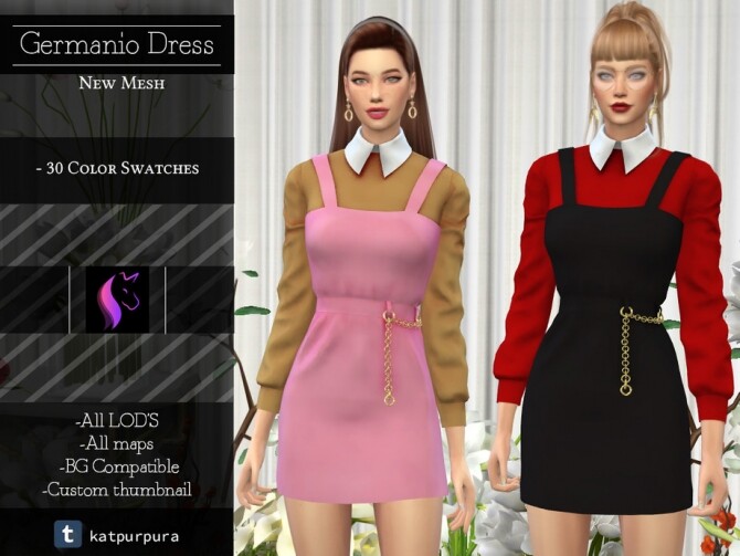 Sims 4 Germanio Dress by KaTPurpura at TSR