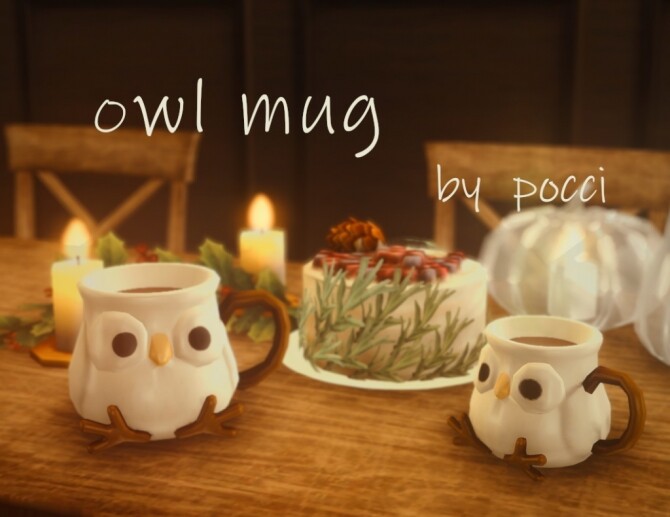 Sims 4 Owl mug by Pocci at Garden Breeze Sims 4