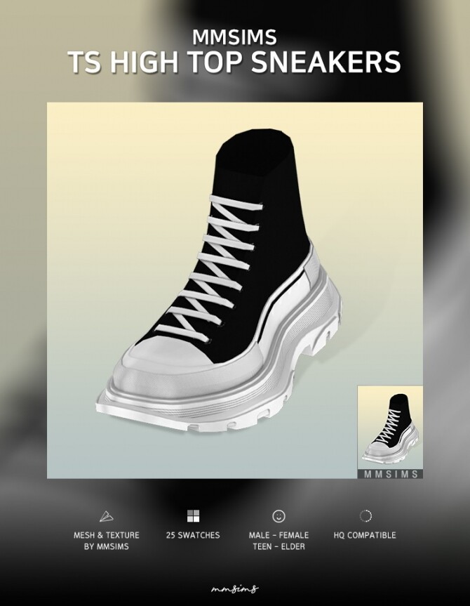 Sims 4 TS high top sneakers at MMSIMS